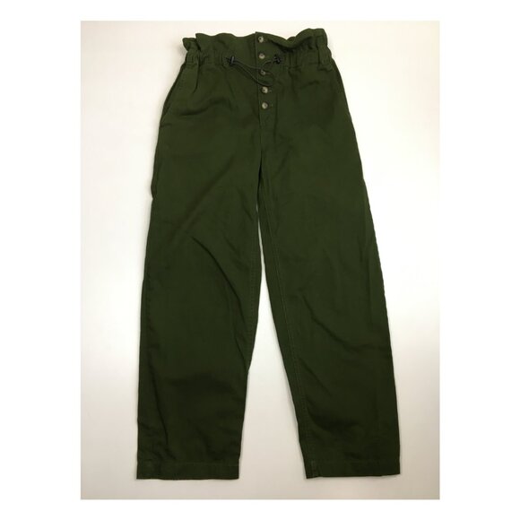 URBAN OUTFITTERS Green High Waist Adjustable Drawstring Button Fly Pant Jeans - Picture 1 of 11